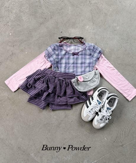 60[予約]bunny powder maho tiered wrap skirt pants