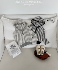 43[予約]matilda&lee stripe crop hoodie