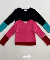 13[予約]ELLYMOLLY rolling color block t