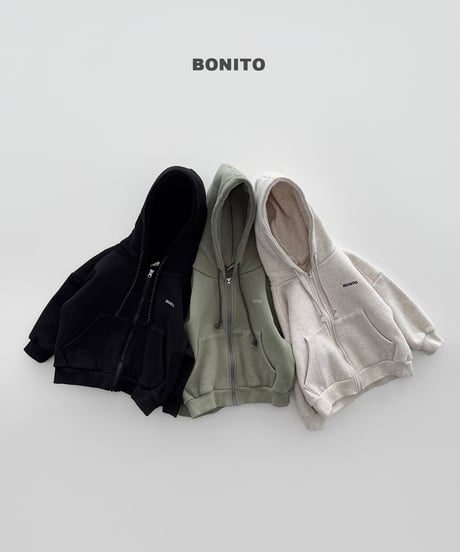 27[予約]bonito double brushed zip-up hoodie