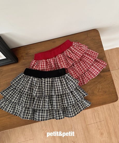 45[予約]petit&petit check cancan skirt