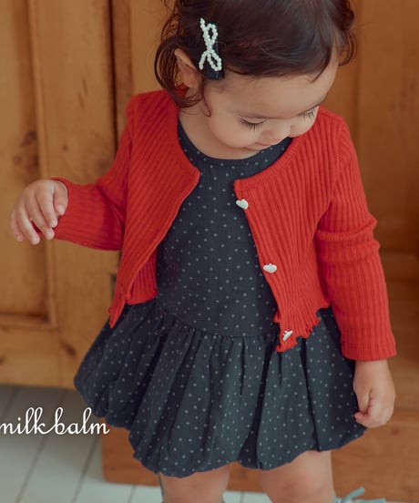 1[予約]milkbalm heart rib cardigan set