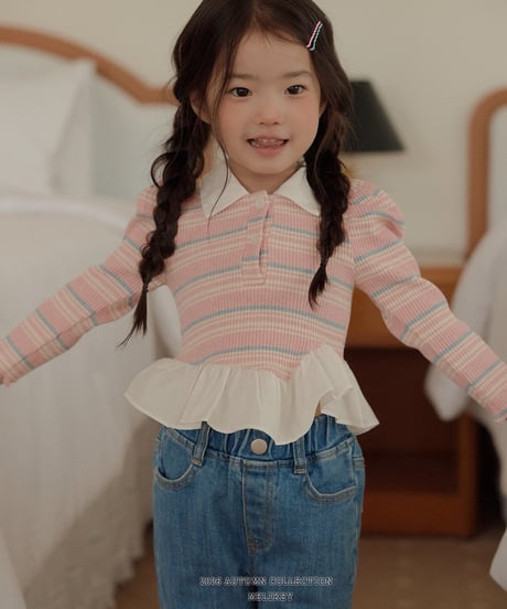 17[予約]melikey diagonal frill collar t