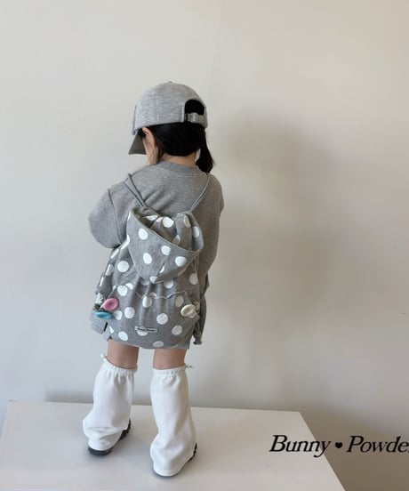 82[予約]bunny powder polka dot hood bag