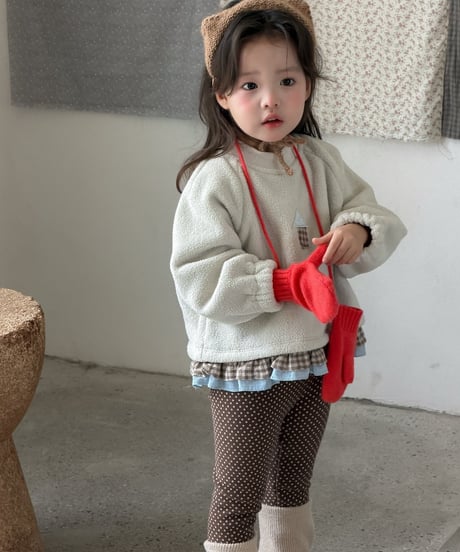 4[予約]aiai milk tea dot leggings