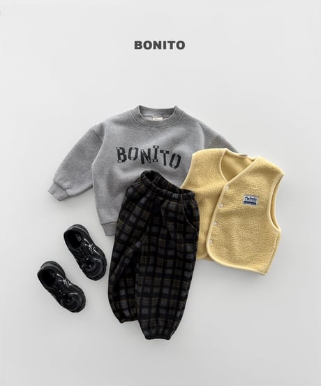 22[予約]bonito check fleece jogger pants