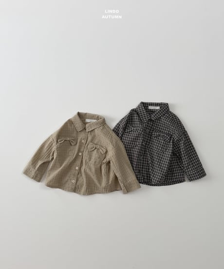 6[予約]LINDO ribbon plaid shirt