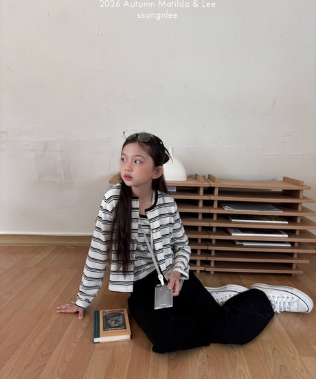 76[予約]matilda&lee wave stripe cardigan set