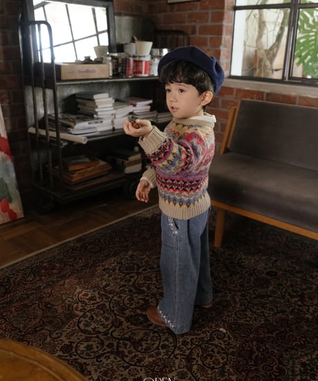 17[予約]OREN maple embroidered denim pants