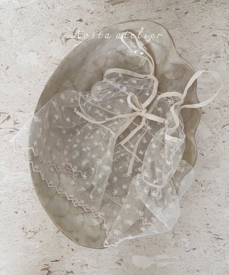 17[予約]Aosta lace ribbon open dress