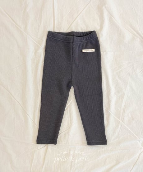 3[予約]petit&petit fleece ribbed leggings