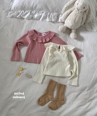 10[予約]second moment frill collar rib tee