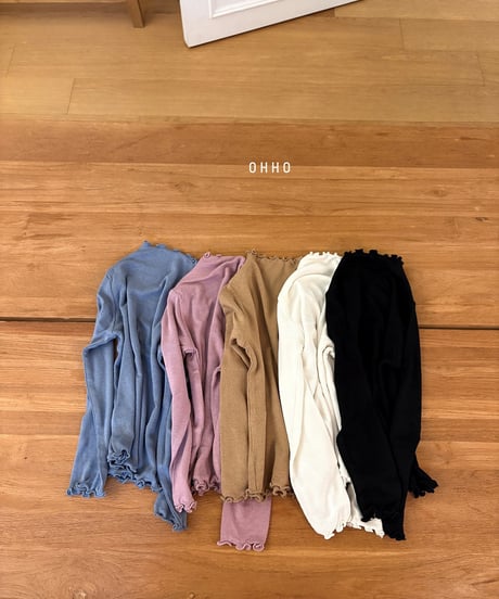 18[予約]ohho dove rib mock turtleneck