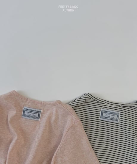 49[予約]LINDO stripe shirred tee