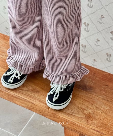 32[予約]poisson frill striped pants