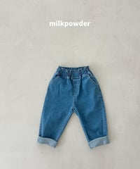 15[予約]milkpowder chex denim pants