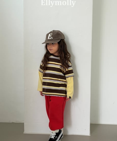 17[予約]ELLYMOLLY campus color block t-shirt