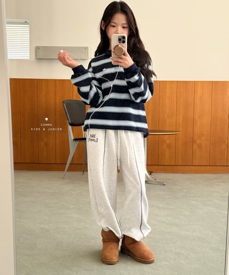 22[予約]COMMA stripe collar t(navy)