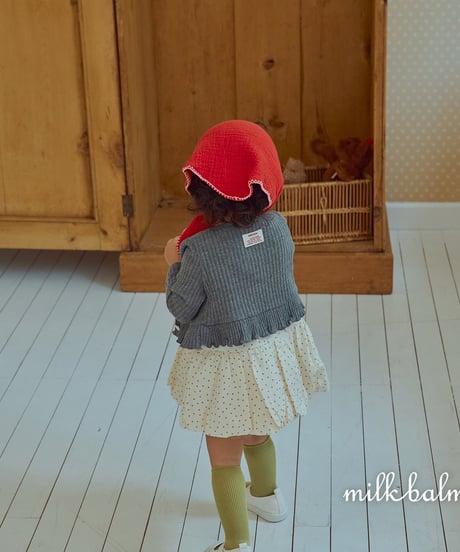 1[予約]milkbalm heart rib cardigan set