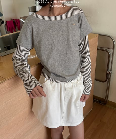 7[予約]matilda&lee layered border tee