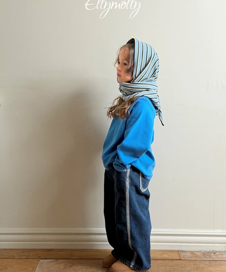 7[予約]ELLYMOLLY linework fleece denim pants