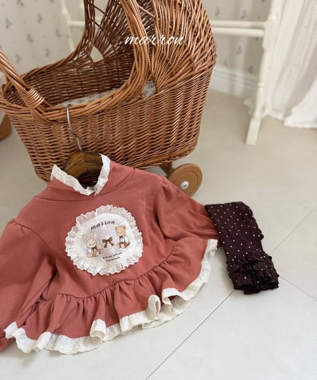 21[予約]marron dot leggings(XS-L)