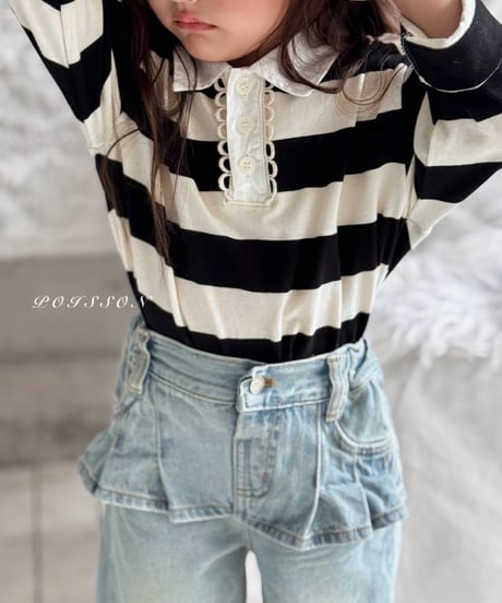 26[予約]poisson pleated denim skirt pants