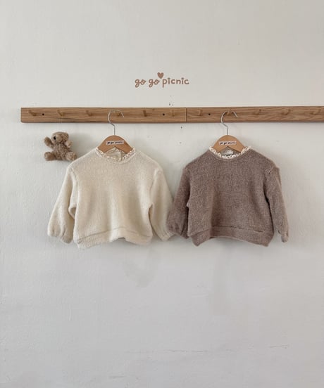4[予約]go go picnic pompom knit mtm