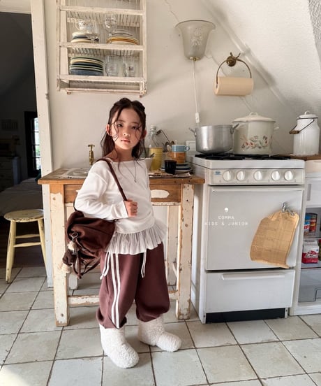 50[予約]COMMA panel two line pants