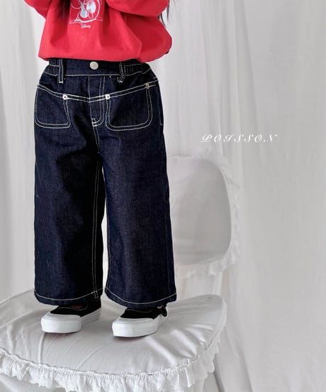 25[予約]poisson heart embroidered denim