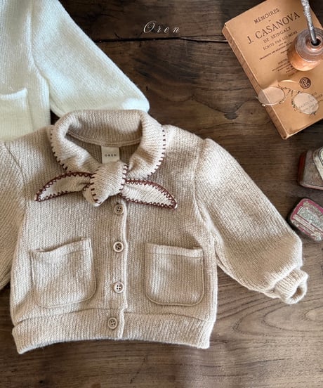 55[予約]OREN manon knit ribbon cardigan