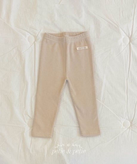 3[予約]petit&petit fleece ribbed leggings