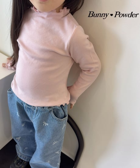 16[予約]bunny powder delicate half turtleneck t-shirt
