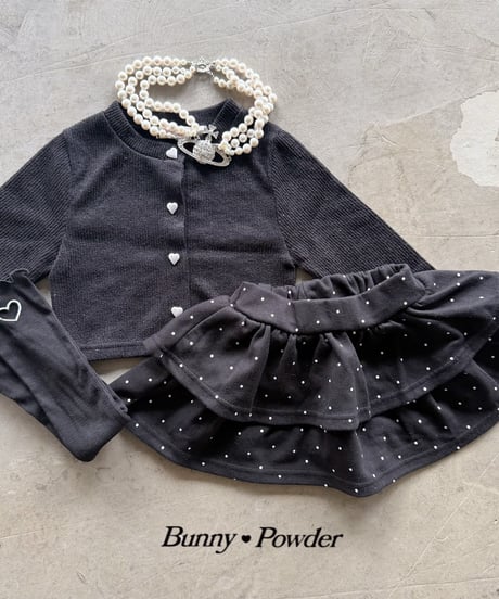 22[予約]bunny powder heart button cardigan