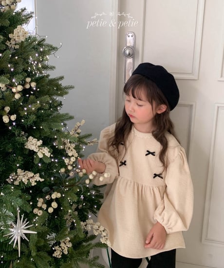 25[予約]petit&petit loves corduroy ribbon blouse