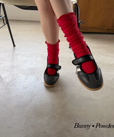 79[予約]bunny powder lovely knee socks
