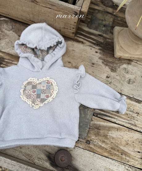 18[予約]marron heart knit hoodie(XS-L)