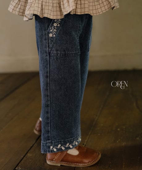 17[予約]OREN maple embroidered denim pants