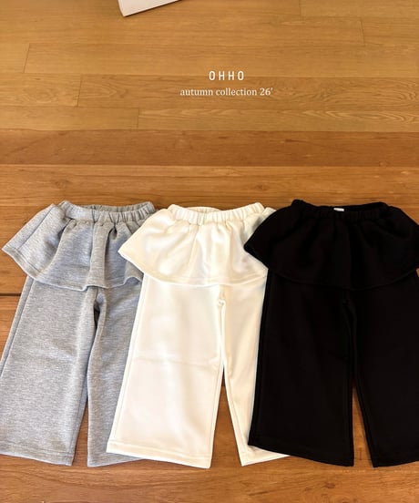15[予約]ohho jennie frill layered pants