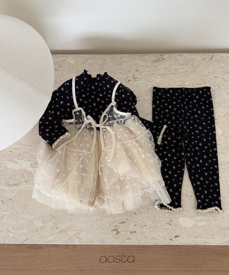 17[予約]Aosta lace ribbon open dress