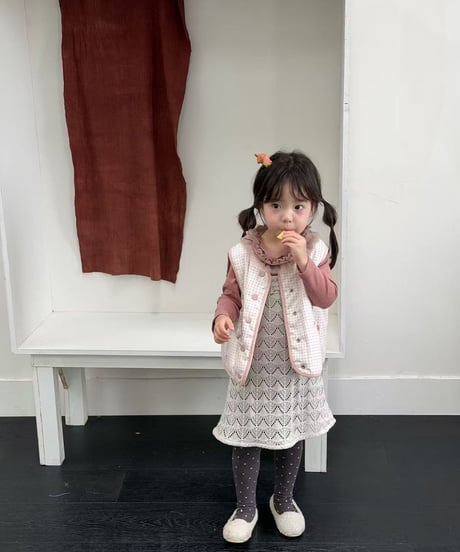 46[予約]aiai cozy dot reversible padded vest