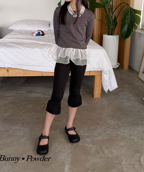 52[予約]bunny powder frill capri pants