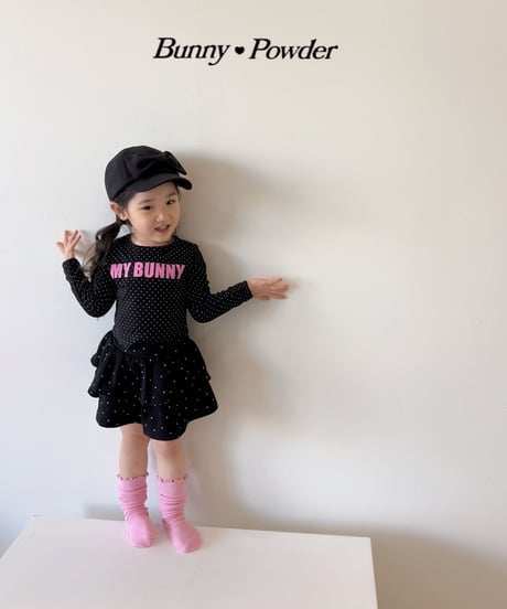78[予約]bunny powder heart knee socks