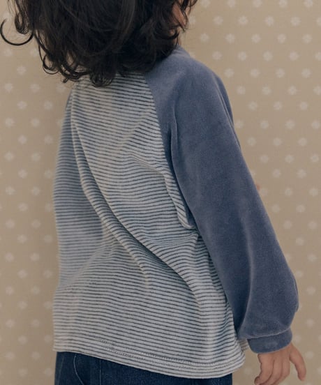 14[予約]送料無料 the beige velvet striped tee