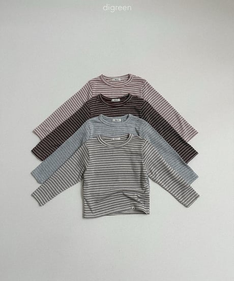 9[予約]digreen stripe latte tee