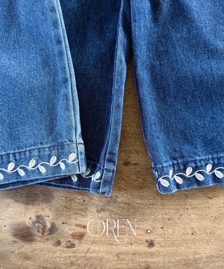 17[予約]OREN maple embroidered denim pants