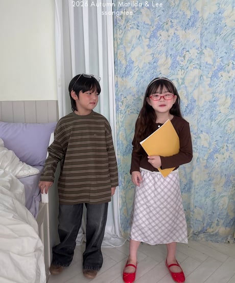 49[予約]matilda&lee check ribbon skirt