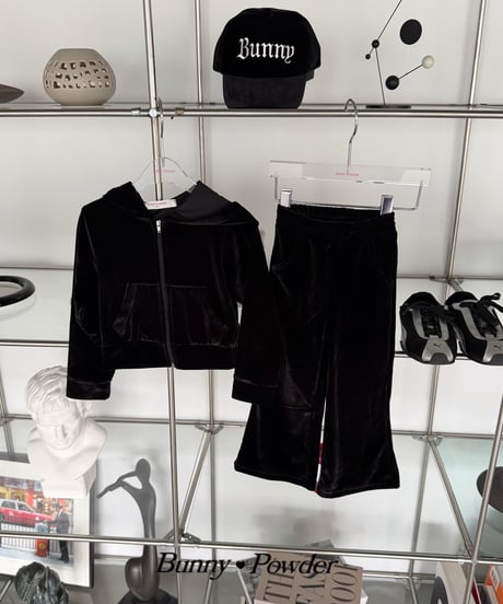 62[予約]bunny powder ash velvet pants