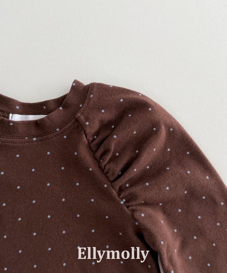 48[予約]ELLYMOLLY giselle dot shirring t-shirt