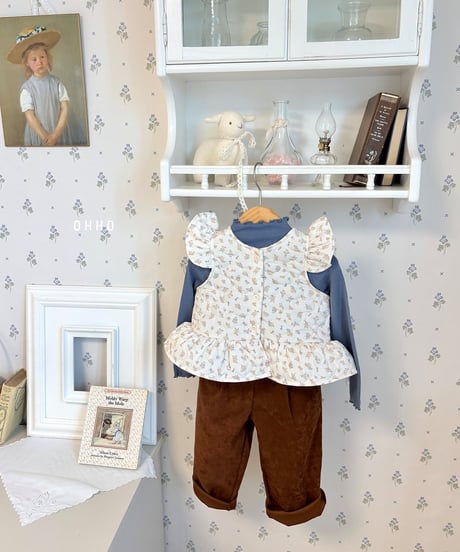 7[予約]ohho rose quilting frill vest